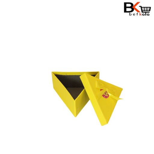 باکس کادویی مثلثی پاپیون دار کد 10 رنگ زرد