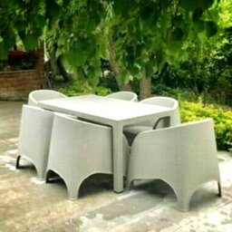 میز و صندلی ناهارخوری فضای باز شش نفره طرح مبل - مخصوص فضای باز - حیاط - تراس - بالکن-روف - دکور- ارسال رایگان به کل ایر
