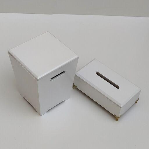 ست سطل و جعبه دستمال کاغذی مدل پایه فلزی دکورستیک پس کرایه