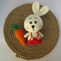 خرگوش کله گنده رنگبندی به سفارش مشتری قد نزدیک 17 سانت
