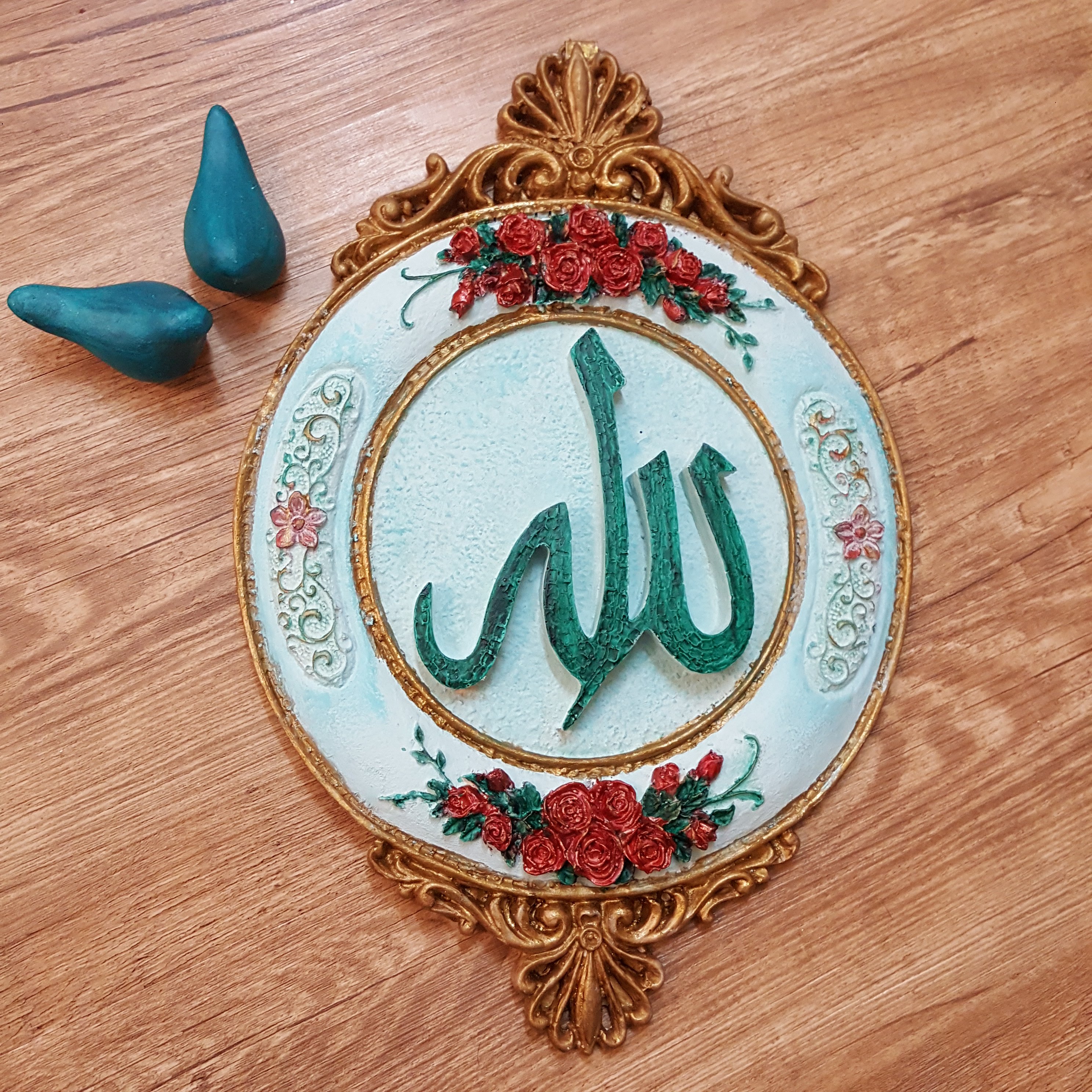 تابلو پتینه دیواری اسم الله از جنس پلی استر 