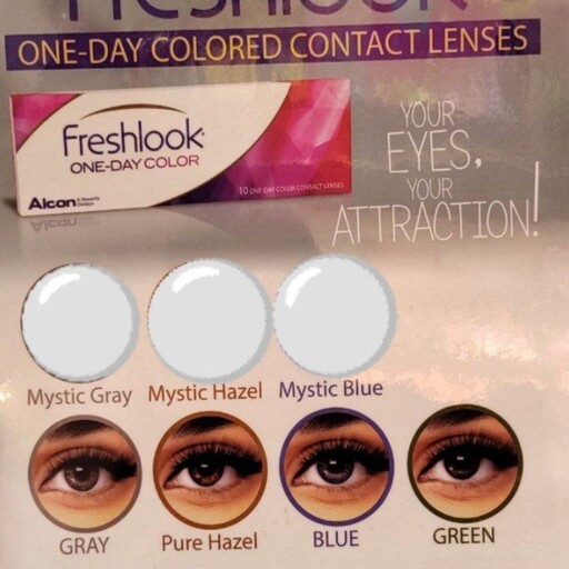 لنز  چشم رنگی فرشلوک اصل آمریکایی freshlook رنگ سبز فقط موجود است 
