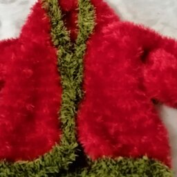 لباس قلاب بافی دخترانه دستبافت رنگ قرمز 300گرم بافته شده با کاموا ی یاموش 