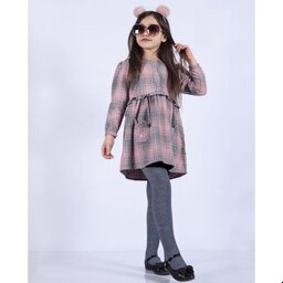 لباس بچگانه ست دو تکه سارافون آستین بلند و جوراب شلواری دخترانه  پاییزه برای 7 تا 9 سال