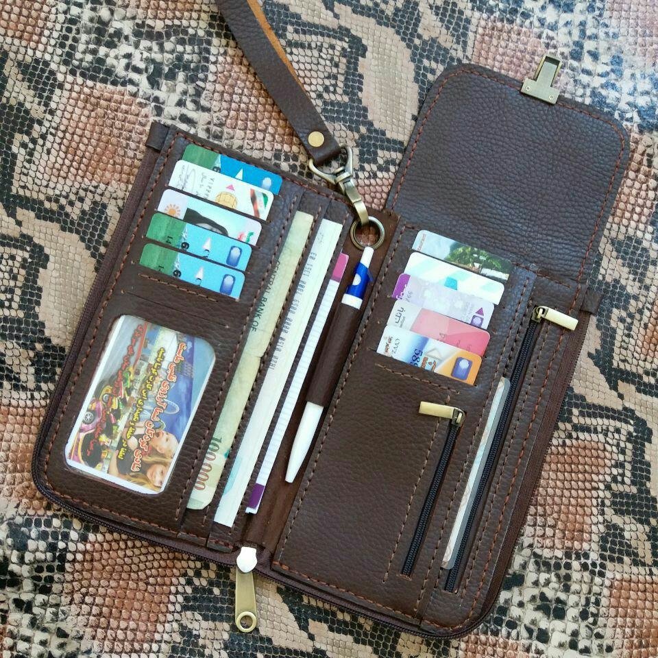 کیف پاسپورتی اسپرت چرمی طبیعی دست دوز