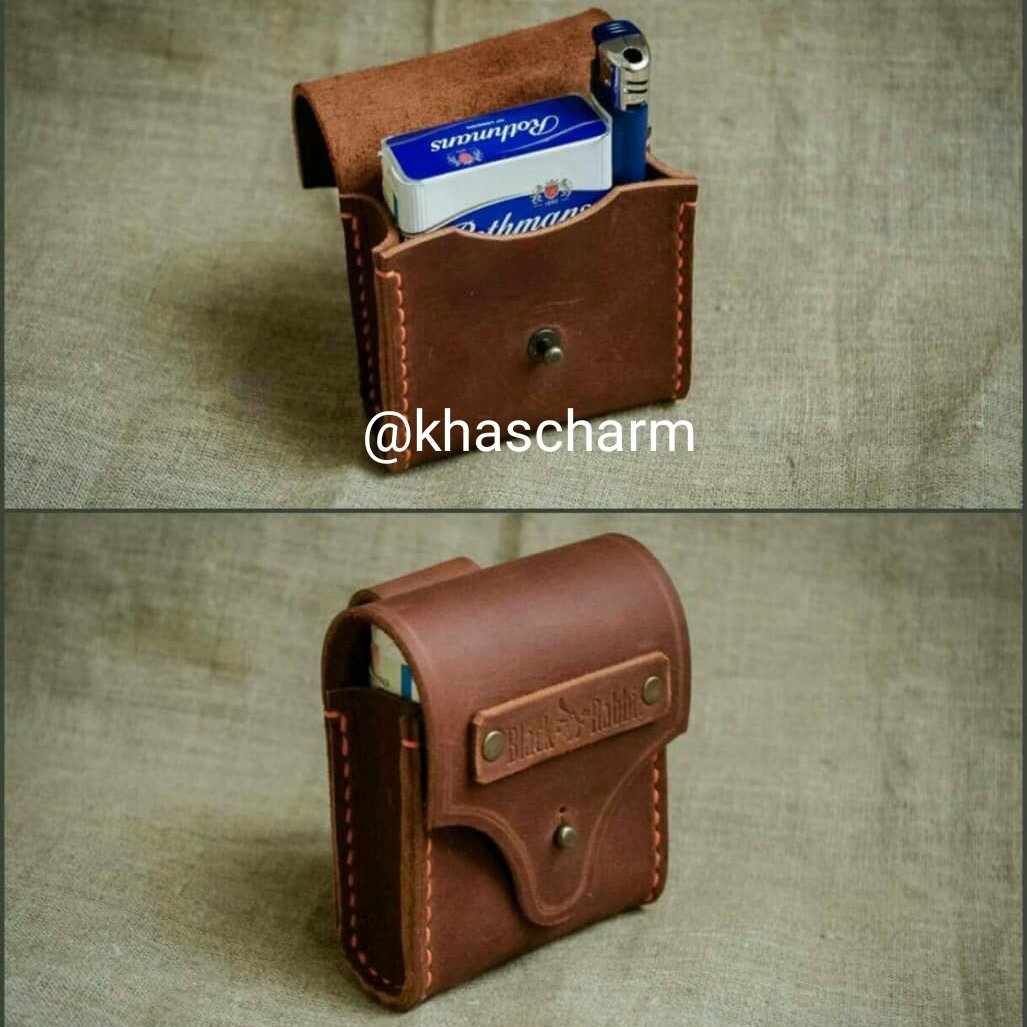 کیف سیگار وفندک چرم طبیعی ودست دوز تیاراچرم مشهد