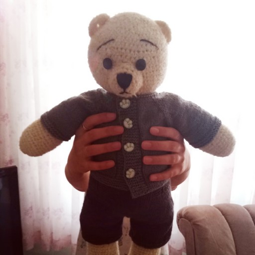 عروسک قلاب بافی بابی خرسه سایز بزرگ