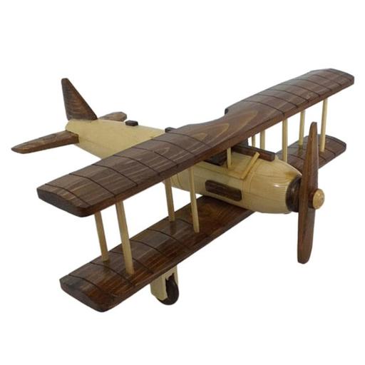 هواپیما چوبی مدل کلاسیک دوبال ملخی سایز کوچک