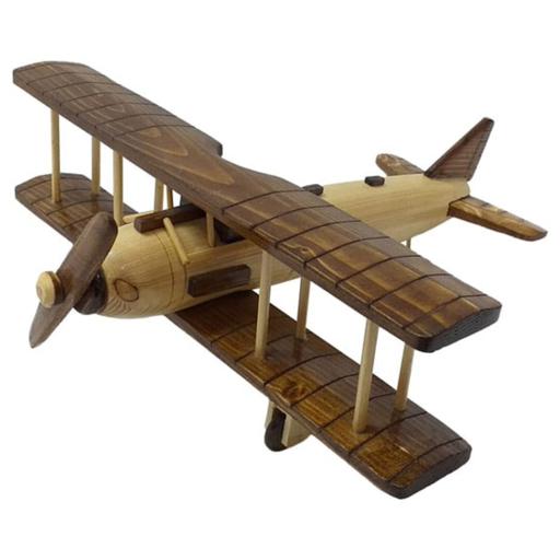 هواپیما چوبی مدل کلاسیک دوبال ملخی سایز بزرگ