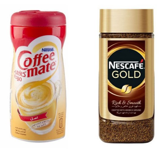 قهوه فوری نسکافه مدل GOLD مقدار 100 گرمی به همراه کافی میت نستله 400 گرمی