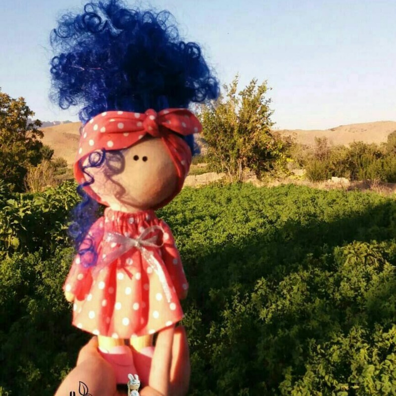 عروسک روسی دختر موفرفری 25 سانت جنس تریکو
