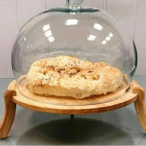 کیک خوری زیر چوبی پایه دار شیشه شامپیانی تایوان