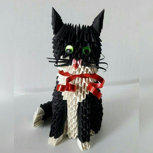عروسک اریگامی گربه سیاه