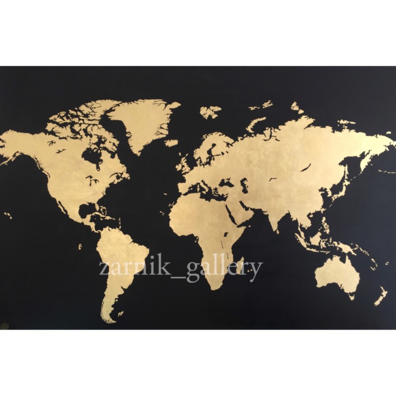 نقاشی ورق طلا نقشه زمین