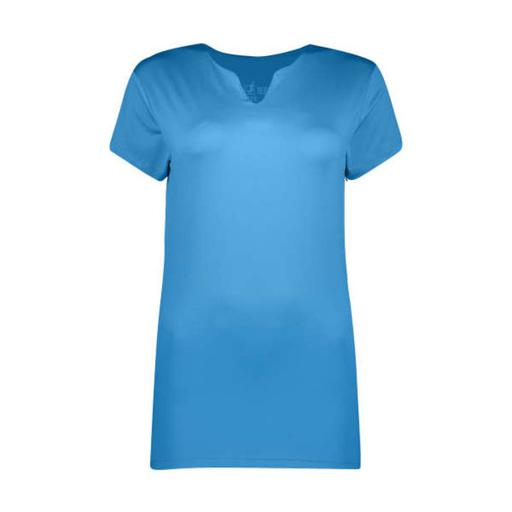 تیشرت ورزشی زنانه یقه دلبری فلامنت آبی روشن سایز M