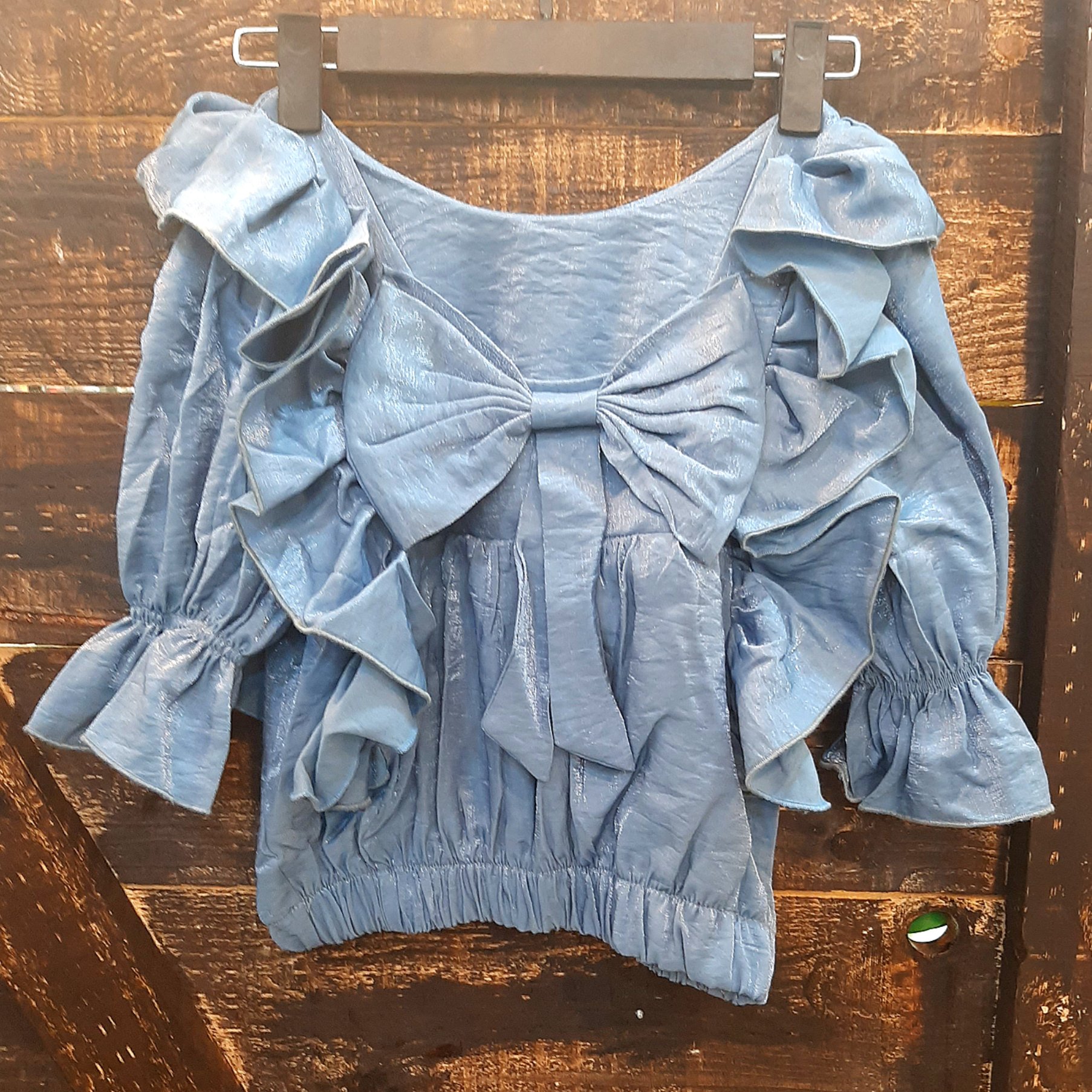 شومیز جدید مجلسی دخترانه آبی شاین (مناسب 7 الی 8 سال)