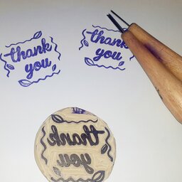 مهر دستساز thank you   طرح تشکر  مناسب چاپ کاغذ و بسته بندی محصولات
