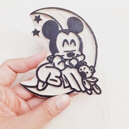 مهر دستساز لینولئوم طرح میکی موس ..موش خوابالو ...مناسب چاپ کاغذ 