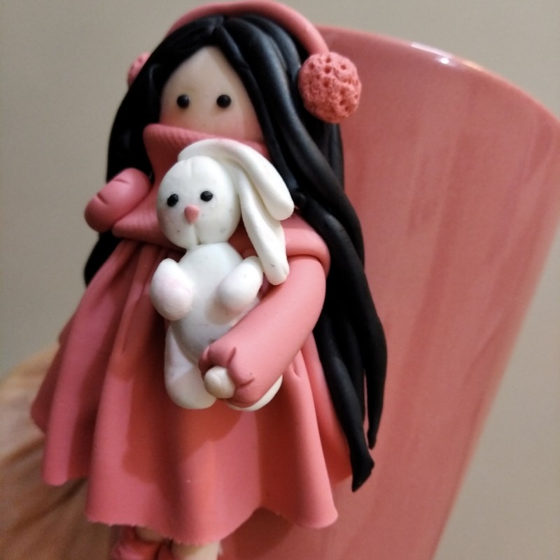ماگ عروسکی طرح دختر و خرگوش 3