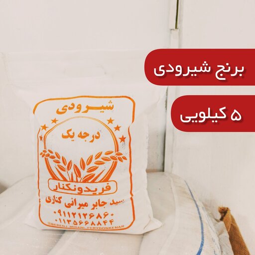 برنج شیرودی استخوانی فریدونکنار (5) کیلو, ارسال رایگان برنج ایرانی مجلسی