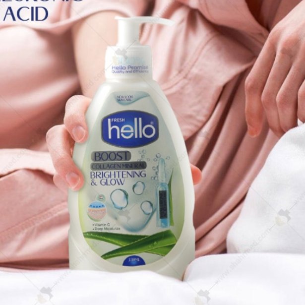 کرم آبرسان پمپی 330 میل برند helloهلو حاوی روغن آرگان و آلوورا