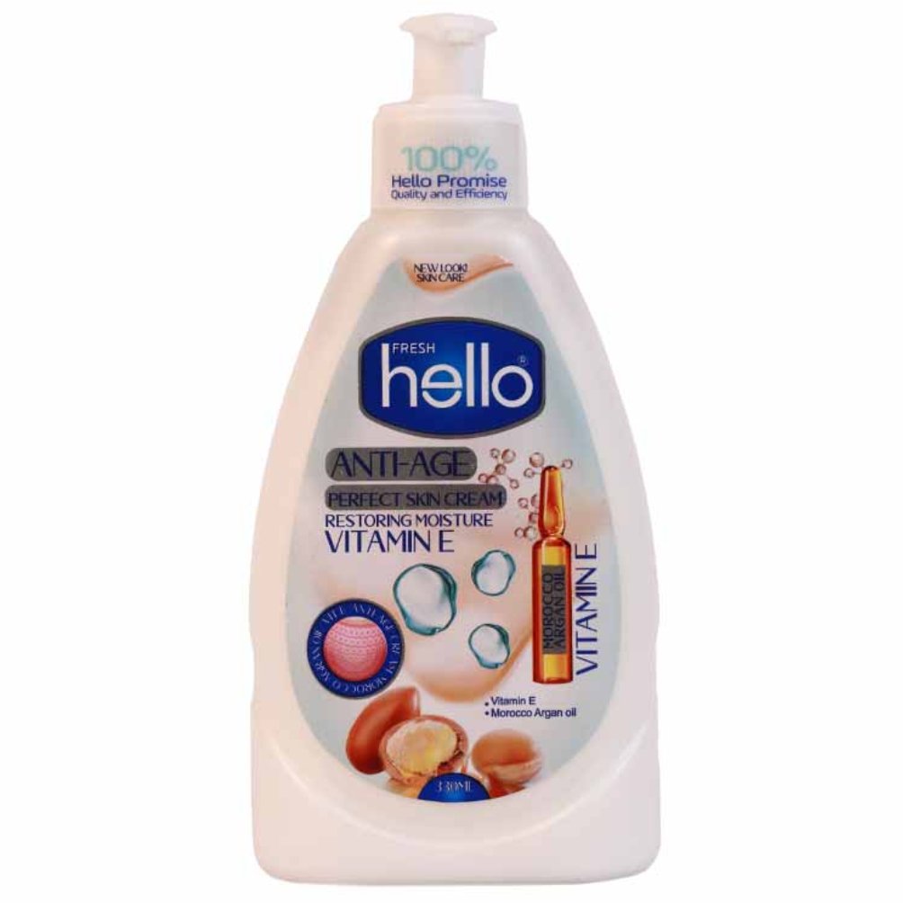 کرم آبرسان پمپی 330 میل برند helloهلو حاوی روغن آرگان و آلوورا