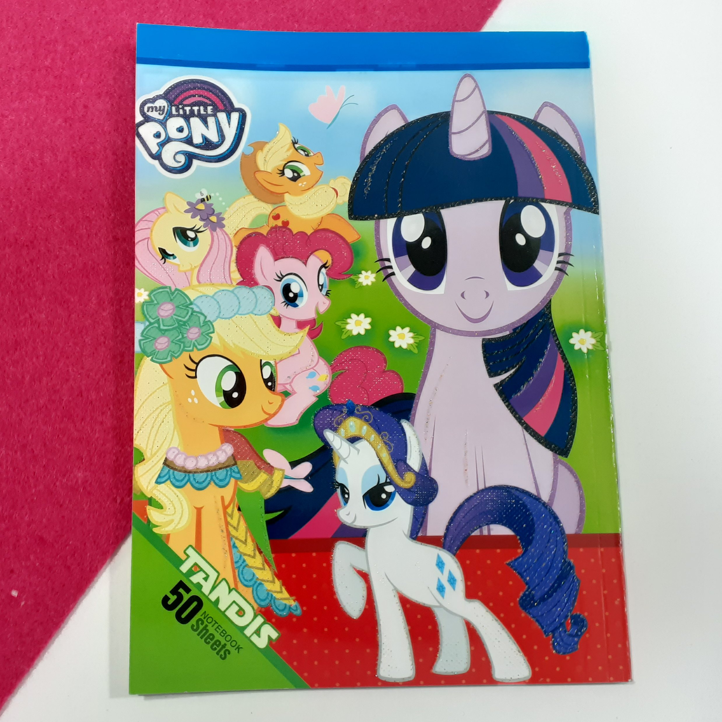 دفتر خط دار 50برگ ته چسب فانتزی تندیس طرح دخترانه