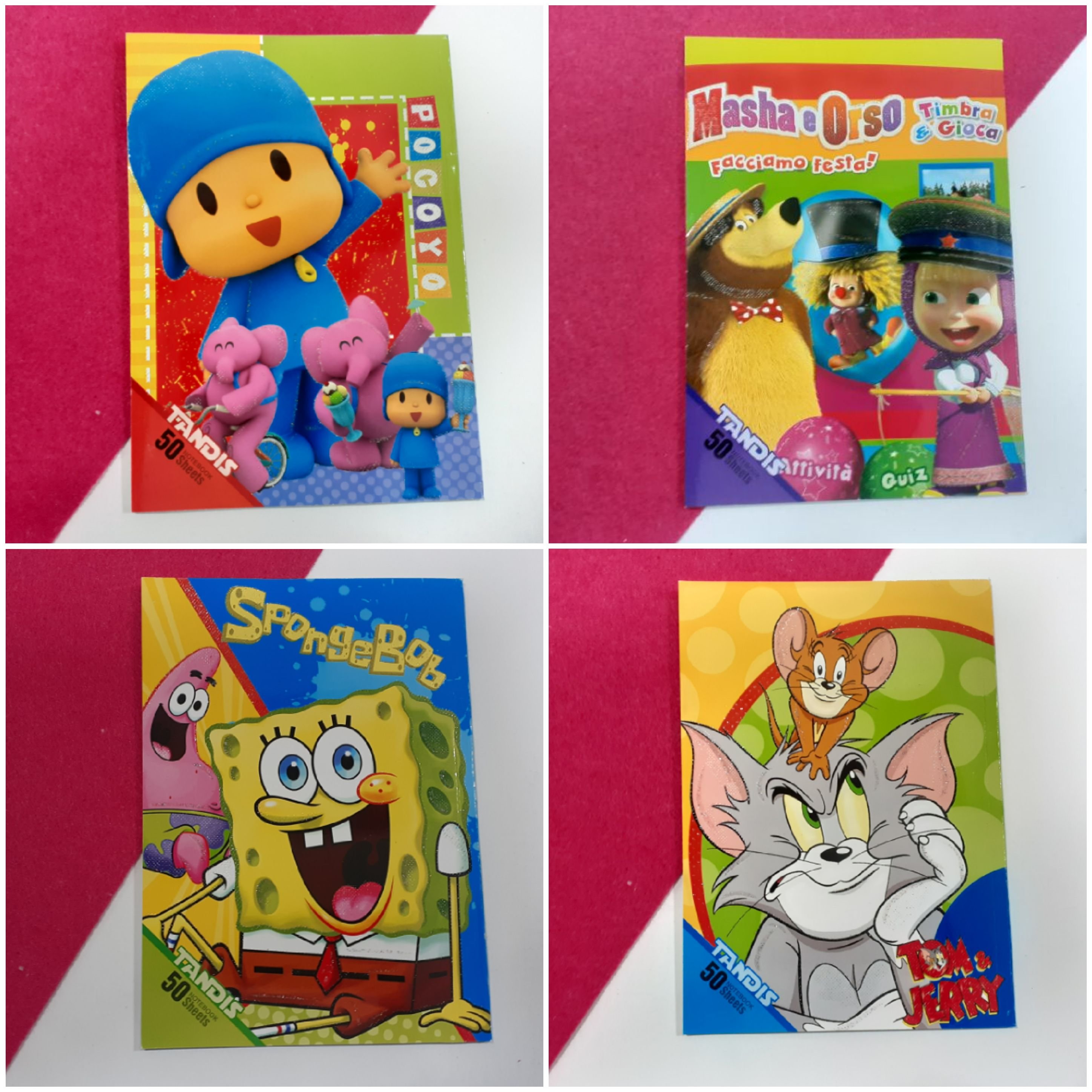 دفتر خط دار 50برگ ته چسب فانتزی تندیس طرح دخترانه