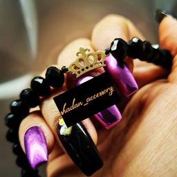 دستبند زنانه کریستال با پلاک تاج استیل اکسسوری رنگ ثابت دخترانه دستبند