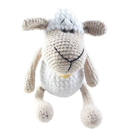 عروسک گوسفند قلاب بافی سقید رنگ