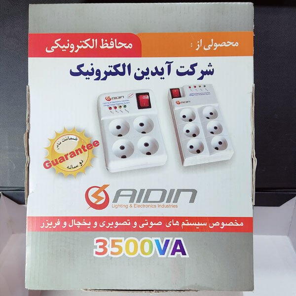 محافظ برق 6 پریز  صوتی و تصویری آیدین الکترونیک کابل 1/5 متری (2 سال گارانتی)