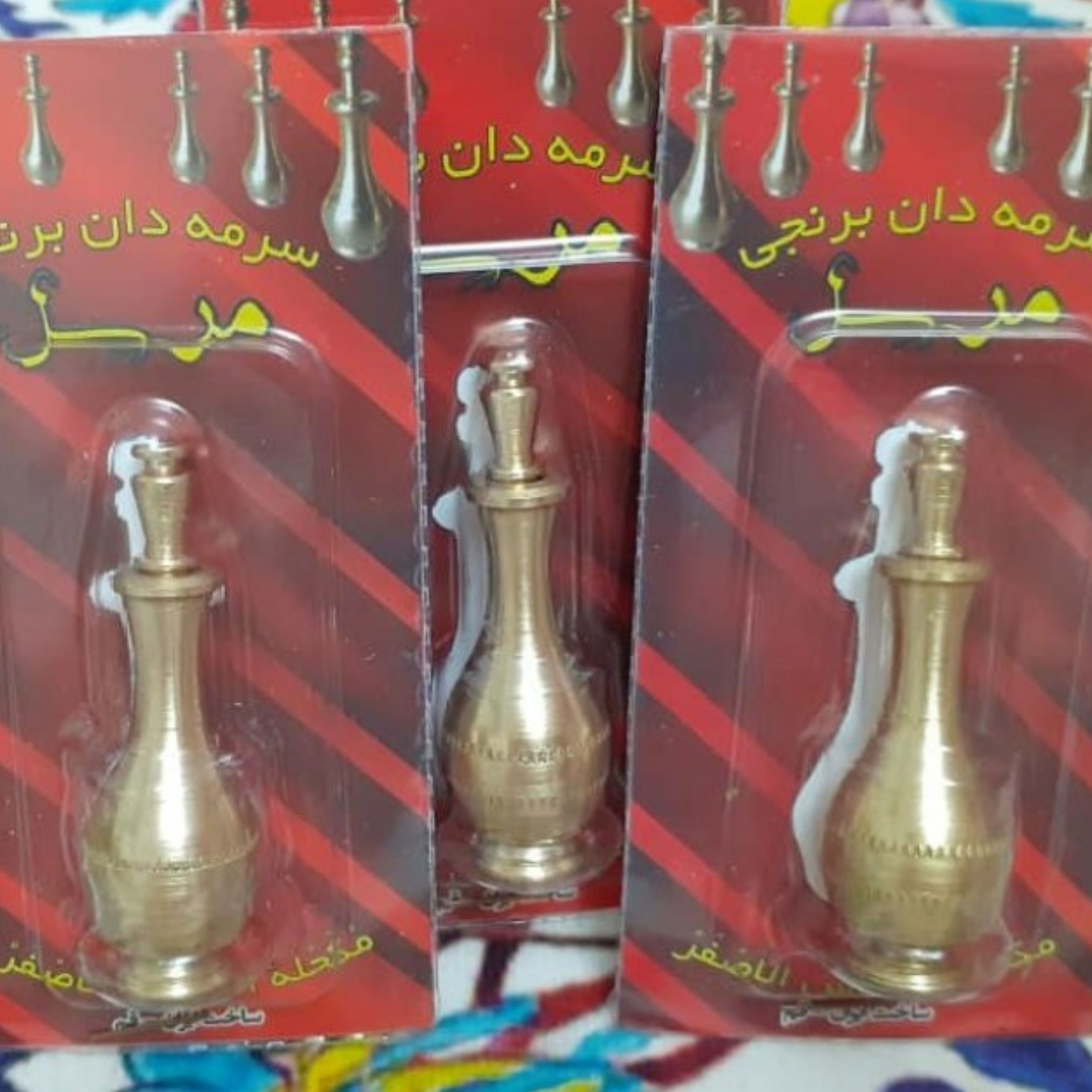 سرمه سنگ  اثمد توتیا  خالص با سرمه دان برنجی