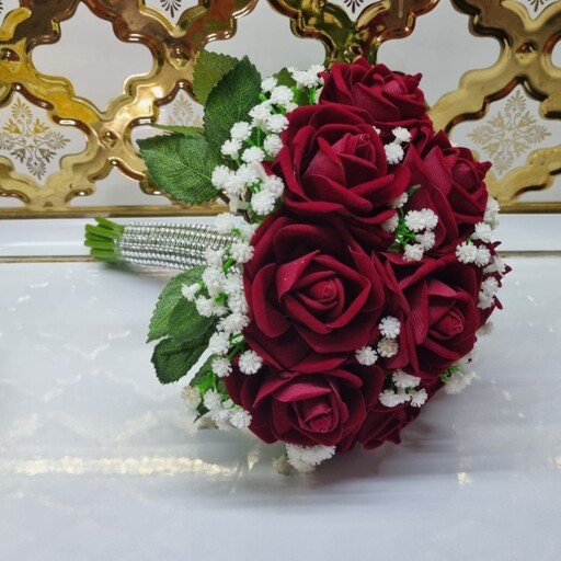 دسته گل عروس مخمل و گل عروس شیک و زیبا