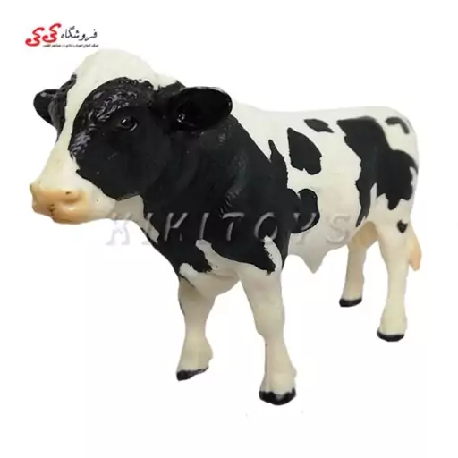 فیگور حیوانات گاو نر سیاه و سفید 127-figure of cow 336