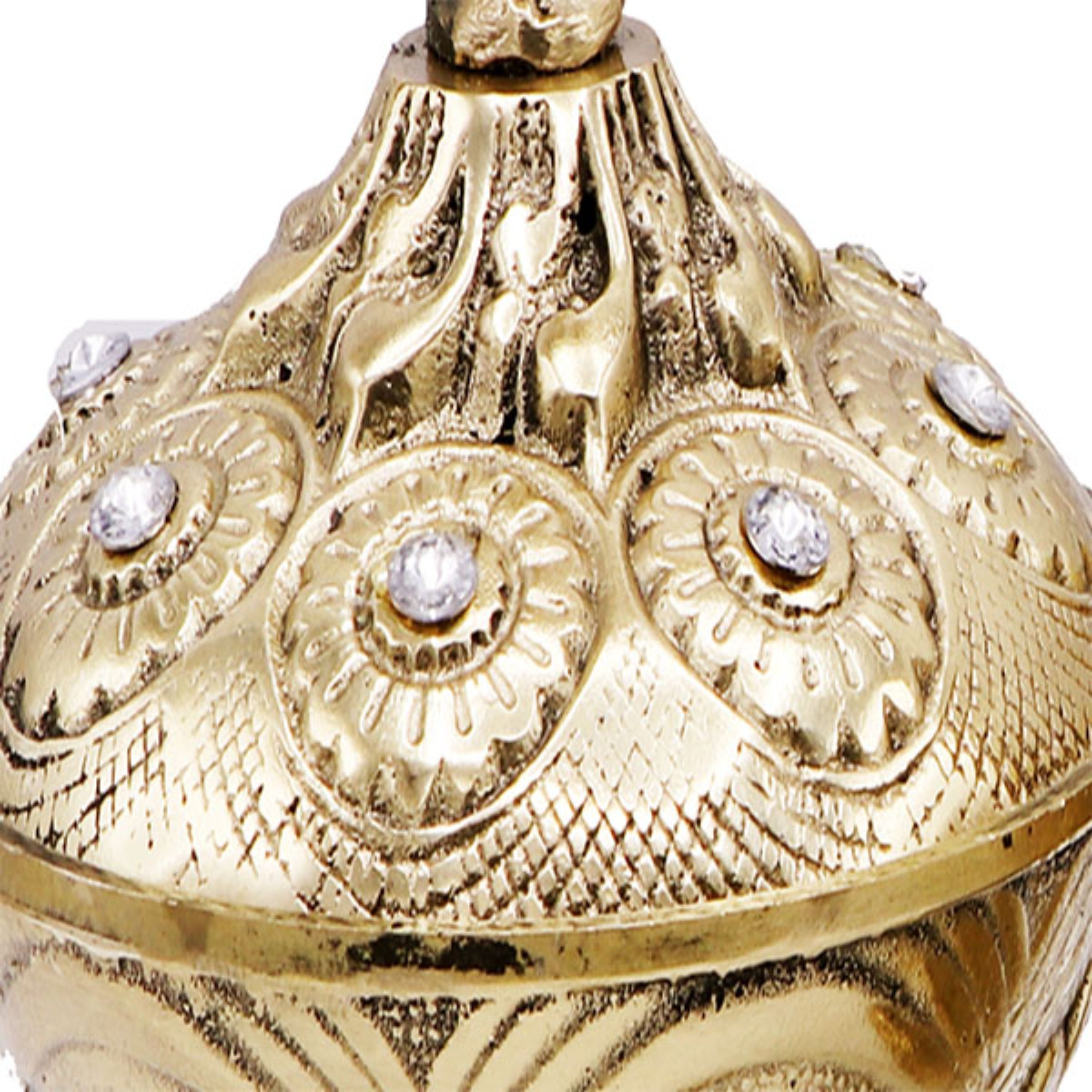 قندان برنزی طرح در گل و بلبل سایز کوچک