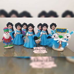 هفت سین نمدی،طرح عروسکهای سبد به دست،قابل سفارش در رنگهای دیگر
