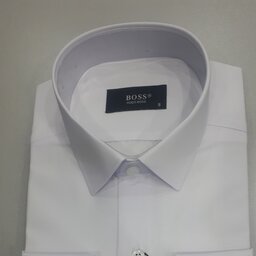 پیراهن سفید ساده تترون نخی درجه یک ( با ضمانت پارچه و دوخت)