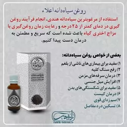 روغن طبیعی سیاه دانه اعلا  محصول شرکت طیبستان