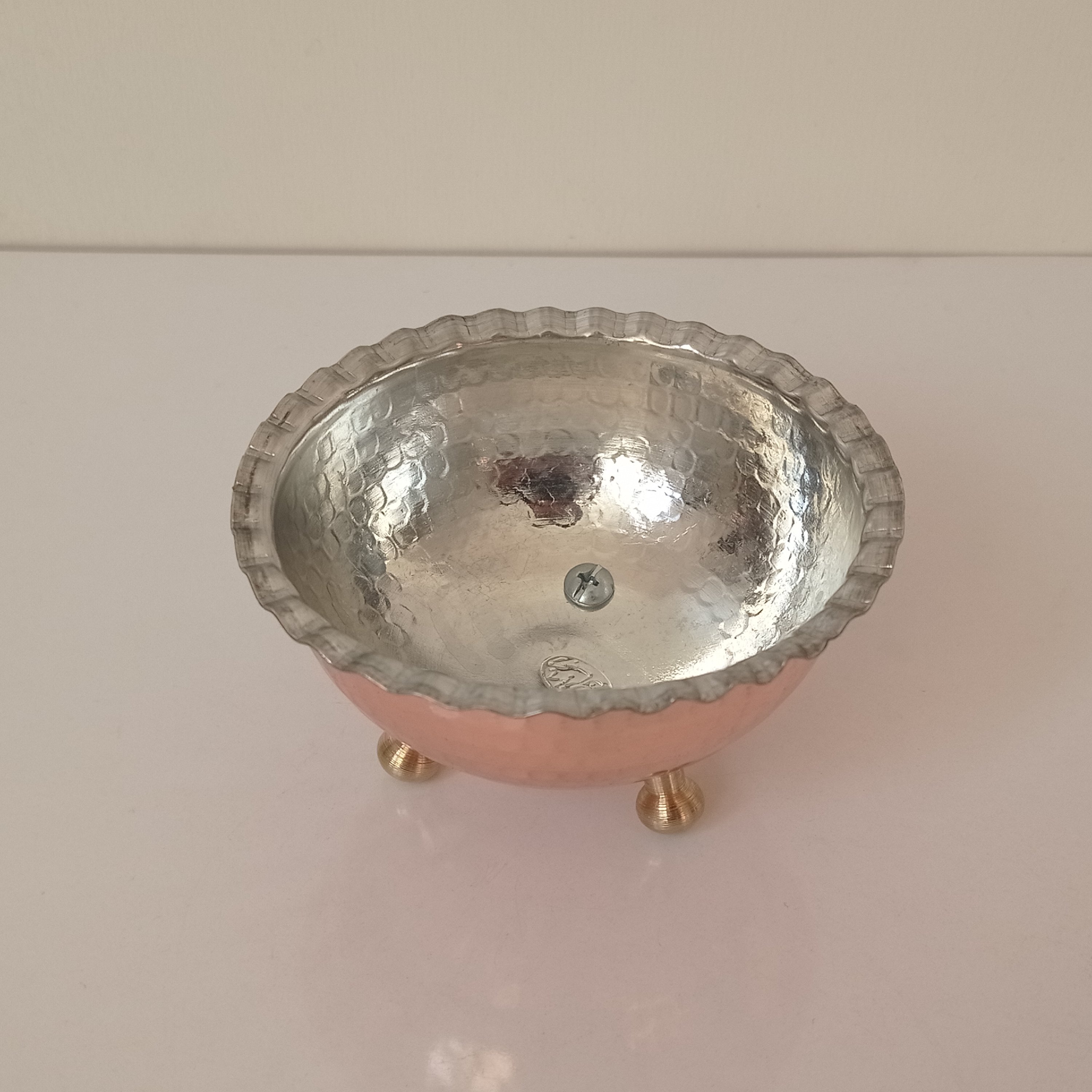پیاله مسی سه پایه برنجی نانو تک عددی