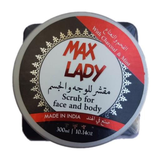 اسکراب صورت و شفاف کننده پوست مکس لیدی مدل زغال نعناع (max lady)