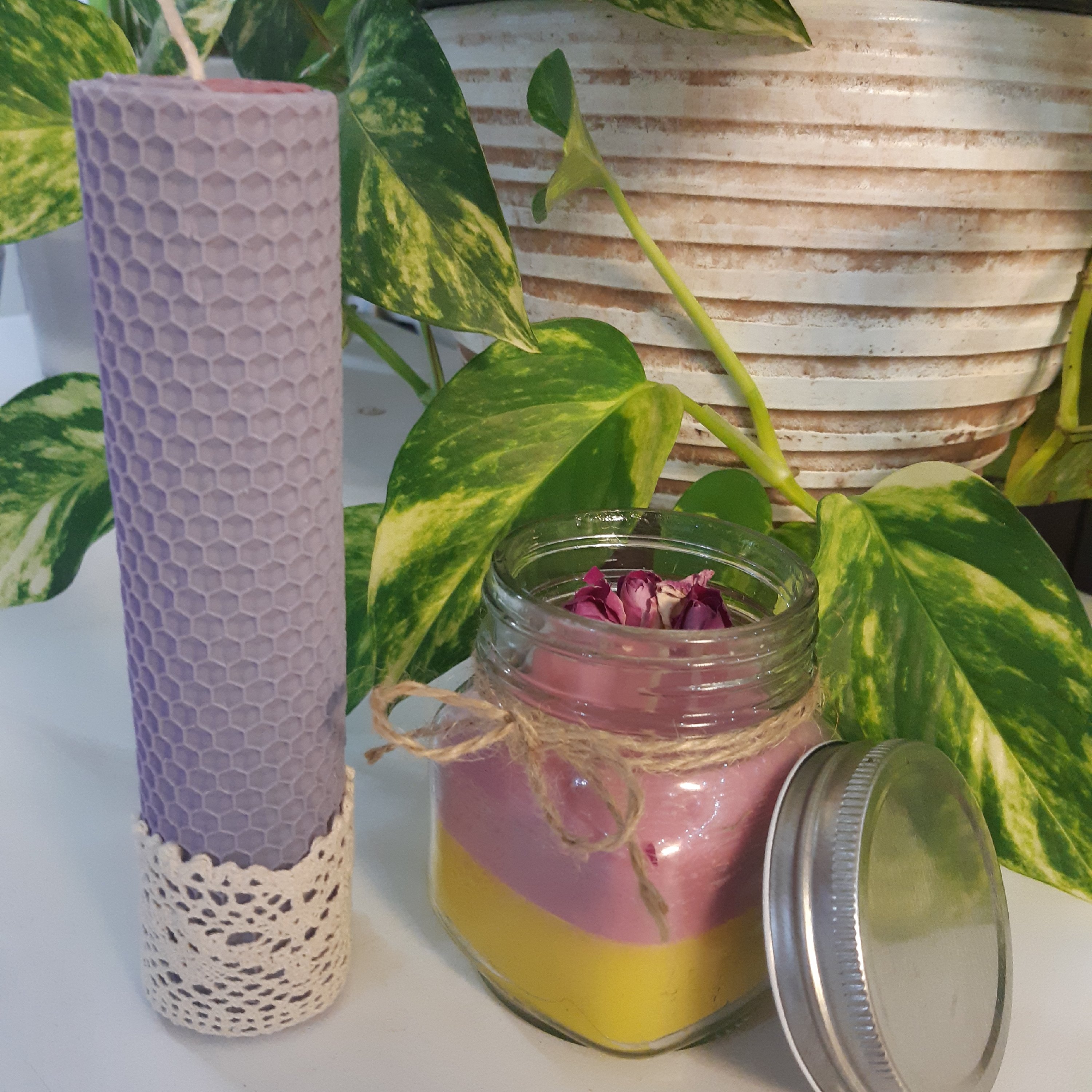 جار شیشه ای دو رنگ 
