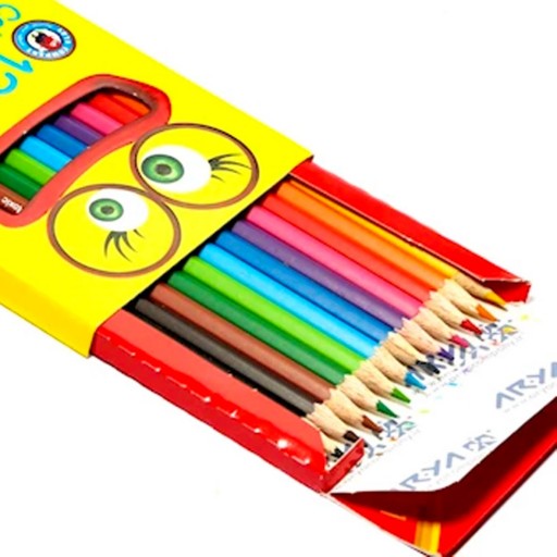 مداد رنگی 12 رنگ آریا جعبه مقوایی