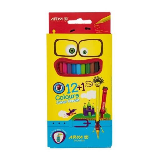مداد رنگی 12 رنگ آریا جعبه مقوایی (پک 2 تایی)