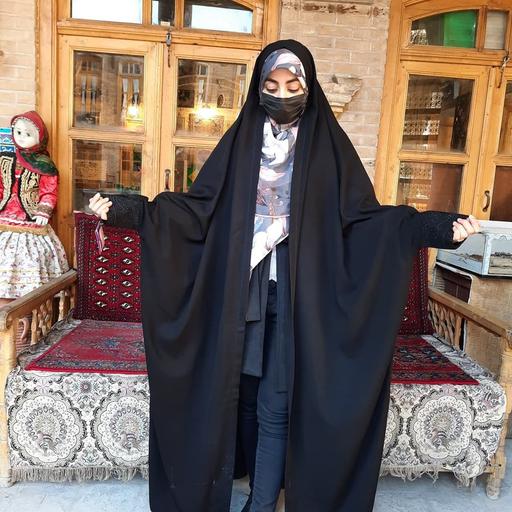 چادر دانشجویی مچ نگین جنس کرپ ایرانی