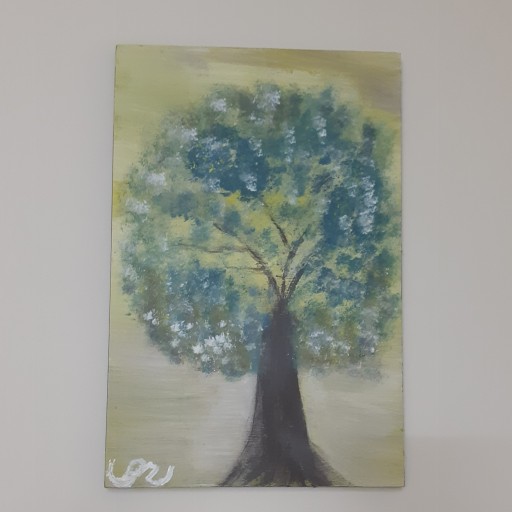 نقاشی درخت روی بوم