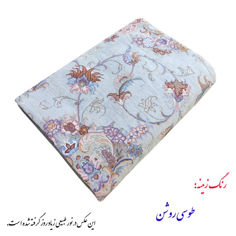 روفرشی مخمل ابریشم رنگ زمینه طوسی روشن کیفیت بالا سایز 3 متری ( تنوع سایز موجود)