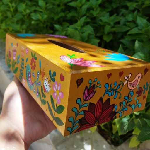 جعبه دستمال کاغذی طلایی