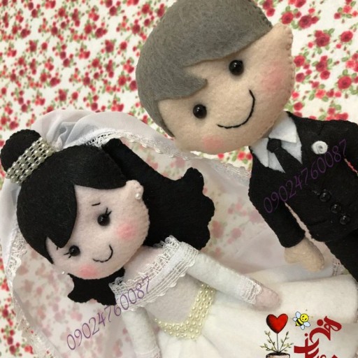 گیفت و عروسک عروس و داماد نمدی 6 (شیک و جدید)