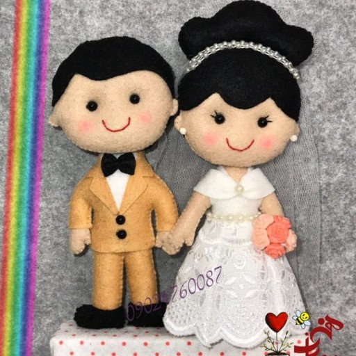 گیفت و عروسک عروس و داماد نمدی 3 (شیک و جدید)