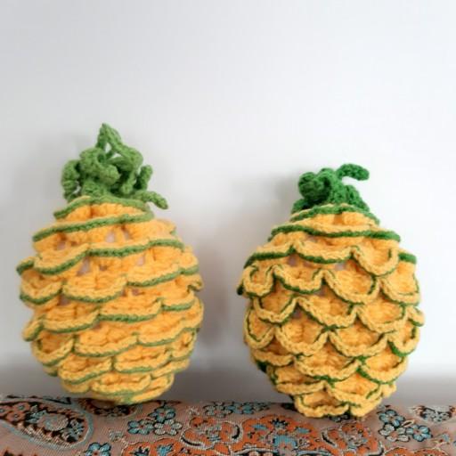 بافتنی میوه آناناس توپر در دو سایز کوچک و بزرگ